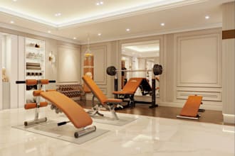 do gym interior design, clinic hospital interior spa salon interior 3d rendering