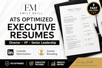 write an ats friendly executive resume and linkedin profile