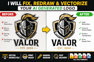 redraw and fix your ai generated logo professionally