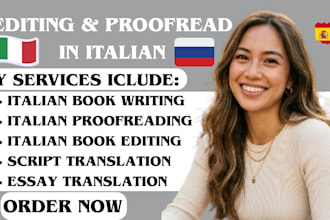 edit proofread italian book essay script italian book writing italian translate