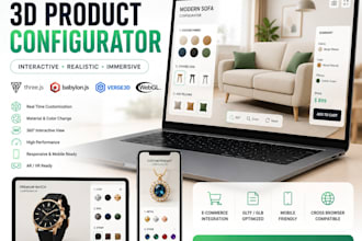 build 3d product configurator using threejs, webgl, babylon js and verge3d