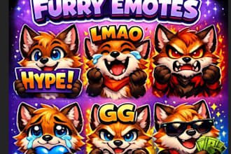 draw custom furry discord emotes telegram sticker cute furry GIF sticker fursona