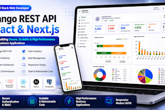 build django rest api react nextjs web app