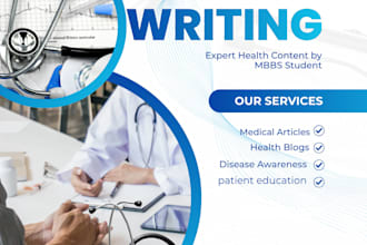 write medical articles and health content as an mbbs student