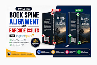 fix book spine alignment and barcode issues for ingram spark