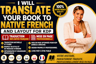 translate your book to native french and layout for KDP
