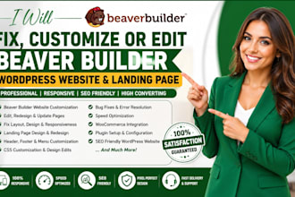 fix,customized or edit beaver builder wordpress website and landing page