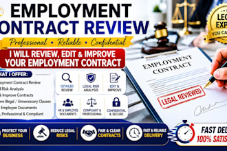 review employment contract or HR documents professionally in 24 hours