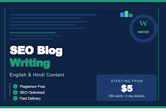 seo blog posts and articles in english or hindi