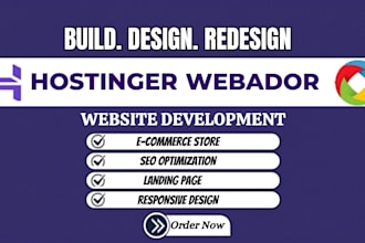 build webador website design redesign hostinger website store design