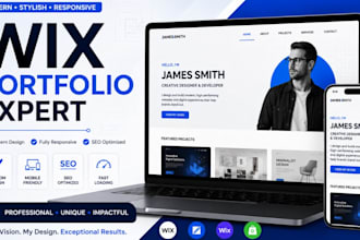 design wix portfolio website, business website, wix saas, wix harmony