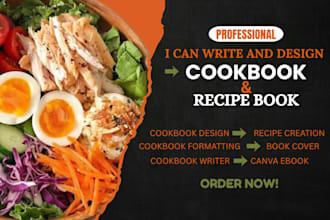 design recipe cookbook formatting meal plan book cover menu keto ebook in canva