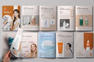 design editable business promotional sales brochure, marketing product catalog