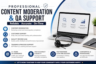 provide professional content moderation and QA support