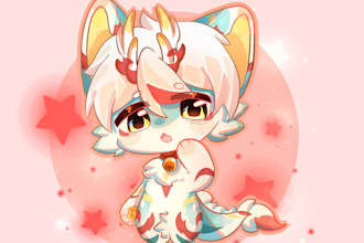 draw furry oc with flat color