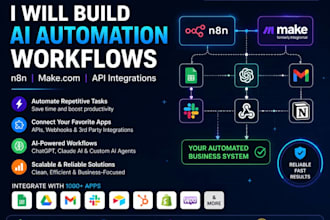build ai automation workflows n8n make com API integrations