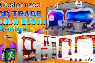 do 3d trade show booth and kiosh design