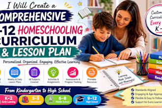 create a comprehensive k 12 homeschooling curriculum and lesson plan