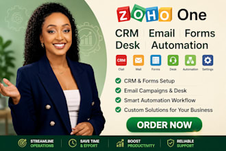 zoho CRM setup, zoho automation, zoho commerce and campaign zoho website design