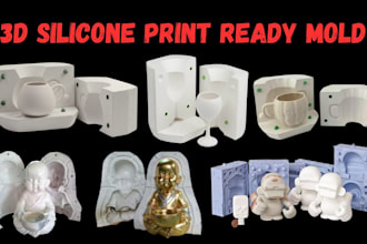 custom silicone mold 3d printing design for resin casting
