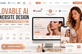 lovable ai beauty fashion jewelry clothing cosmetic stylist website to wordpress