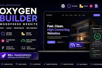 build oxygen builder bricks elementor wordpress website landing page