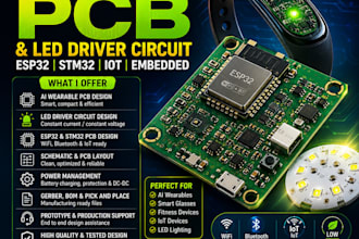 design ai wearable pcb, led driver circuit, esp32, stm32, iot embedded hardware