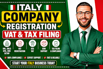 register italy company srl srls spa snc and handle vat filing