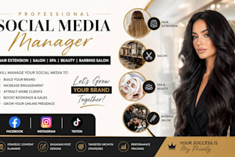 be your hair extension, salon spa, beauty and barbing salon social media manager
