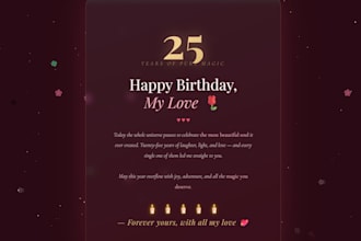 create a animated birthday wish card to share as a link