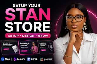 do stan store setup, stan store marketing gumroad, payhip, beacons ai