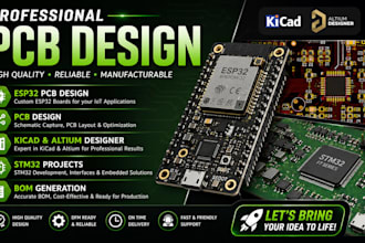 do esp32 pcb design, pcb design, kicad and altium designer, stm32 projects, bom