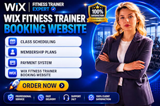 design wix fitness booking website, booking, classes, memberships, payments