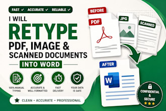 retype PDF, image, and scanned documents into word