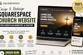 design and redesign squarespace church website for christian ministry and pastor