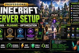 develop and setup professional minecraft java servers and plugins