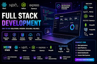 build a custom full stack web app using react, node, and sql or nosql