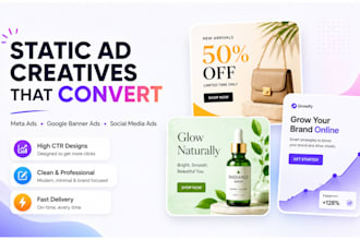 design static ad creatives meta and google ads banner ads social media ads