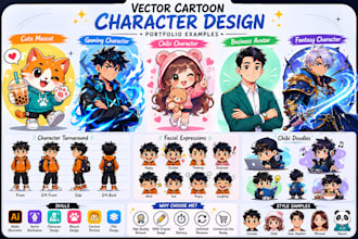 draw vector cartoon character design