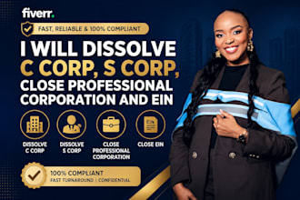 dissolve c corp, s corp, close professional corporation, close ein, final tax