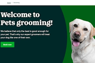 design wix pet adoption website pet grooming pet sitting pet animal care website