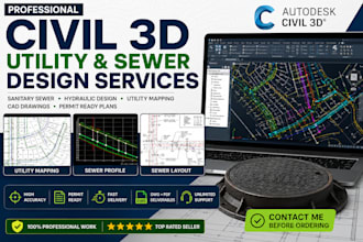create sanitary sewer, hydraulic and utility mapping in civil 3d