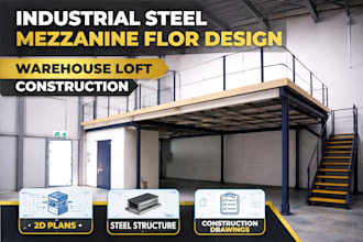 design industrial steel mezzanine floor design warehouse loft construction