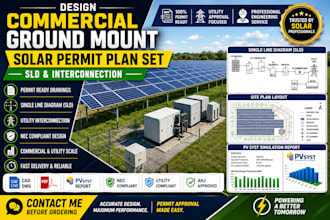 design commercial ground mount solar permit, sld interconnection