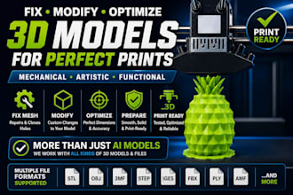 fix repair modify add color smooth clean ai 3d model stl 3mf for 3d printing