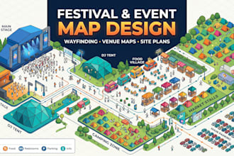 design professional festival, event, and venue maps