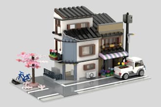 design custom 3d brick moc models with studio files and pdf building instruction