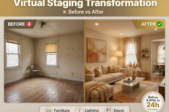 create realistic virtual staging renovation to boost airbnb and property appeal