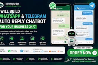 build whatsapp and telegram auto reply chatbot for your business