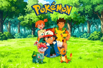 create custom pokemon trainer, fakemon, and anime pokemon tcg card illustration